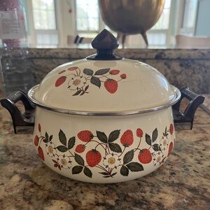 Strawberry Design Enamel Pot with Lid